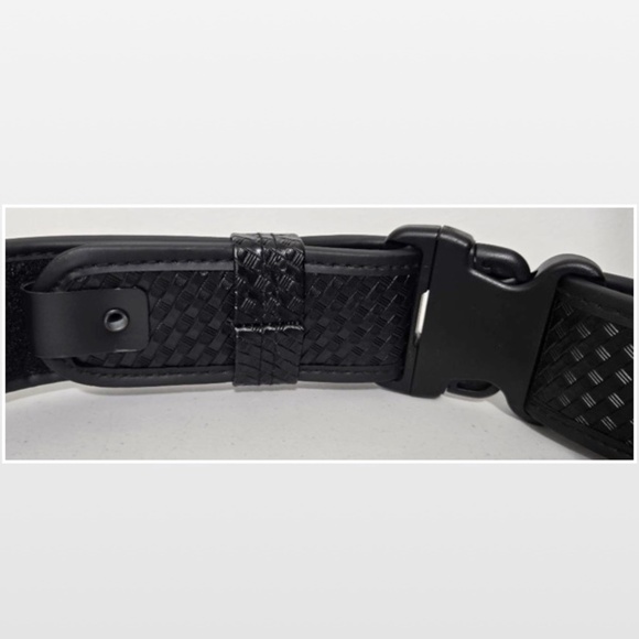 New Tactical Belt Black Mens Medium Heavy Duty Leather Quick Release Buckle NWT - Picture 10 of 15